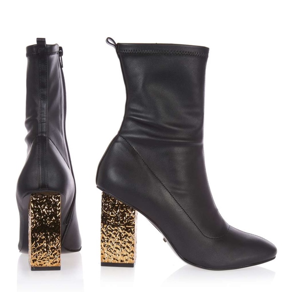 Topshop Shoes - Haven Electroplated Heel Sock Boot